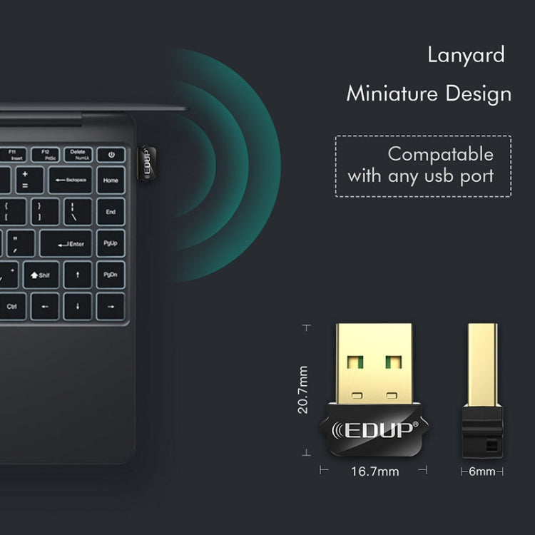 EDUP EP-AC1651 USB WIFI Adapter 650Mbps Dual Band 5G/2.4GHz External Wireless Network Card Wifi Dongle Receiver for Laptop Windows MacOS EDUP EP-AC1651 USB WIFI Adapter 650Mbps Dual Band 5G/2.4GHz External Wireless Network Card Wifi Dongle Receiver for Laptop Windows MacOS